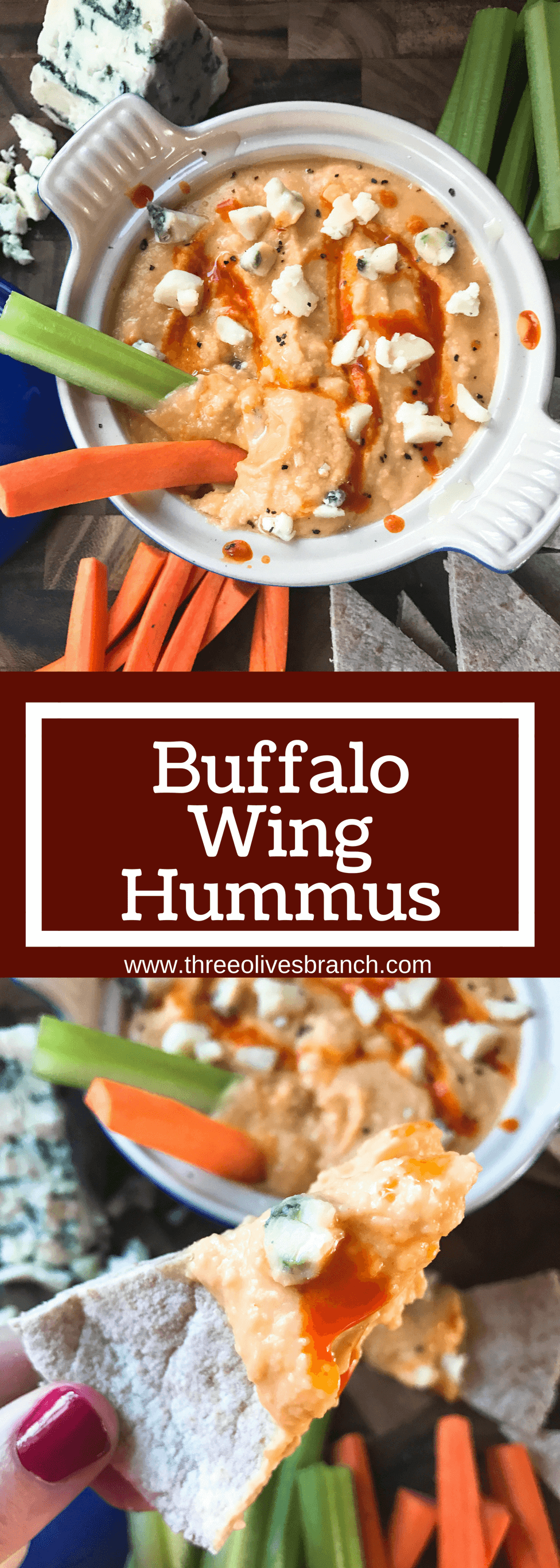 Buffalo Wing Hummus Three Olives Branch