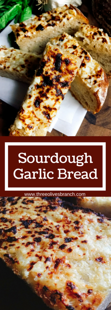 A fast and easy vegetarian side dish for Italian dinners. Ready in less than 10 minutes, this Sourdough Garlic Bread is kid friendly and packed full of flavor. 