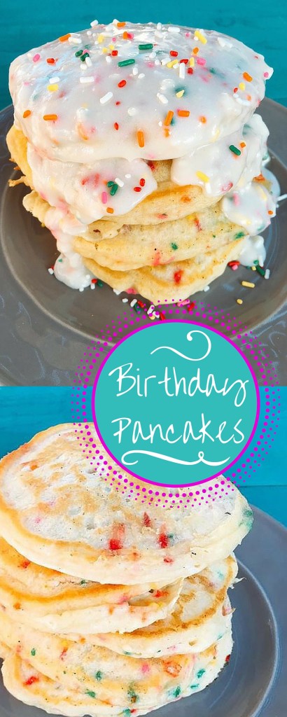 Birthday Pancakes with Cream Cheese Glaze | Three Olives Branch