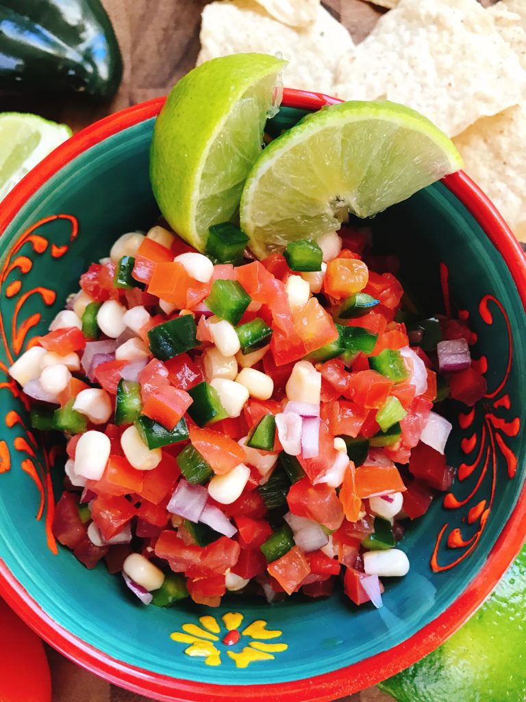 Fresh pico de gallo is an easy to make appetizer or dip! Perfect for Mexican night, this fresh salsa is full of bright flavors. Make in advance for an easy salsa or topping. Vegan, vegetarian, gluten free. Fresh Pico de Gallo | Three Olives Branch | www.threeolivesbranch.com