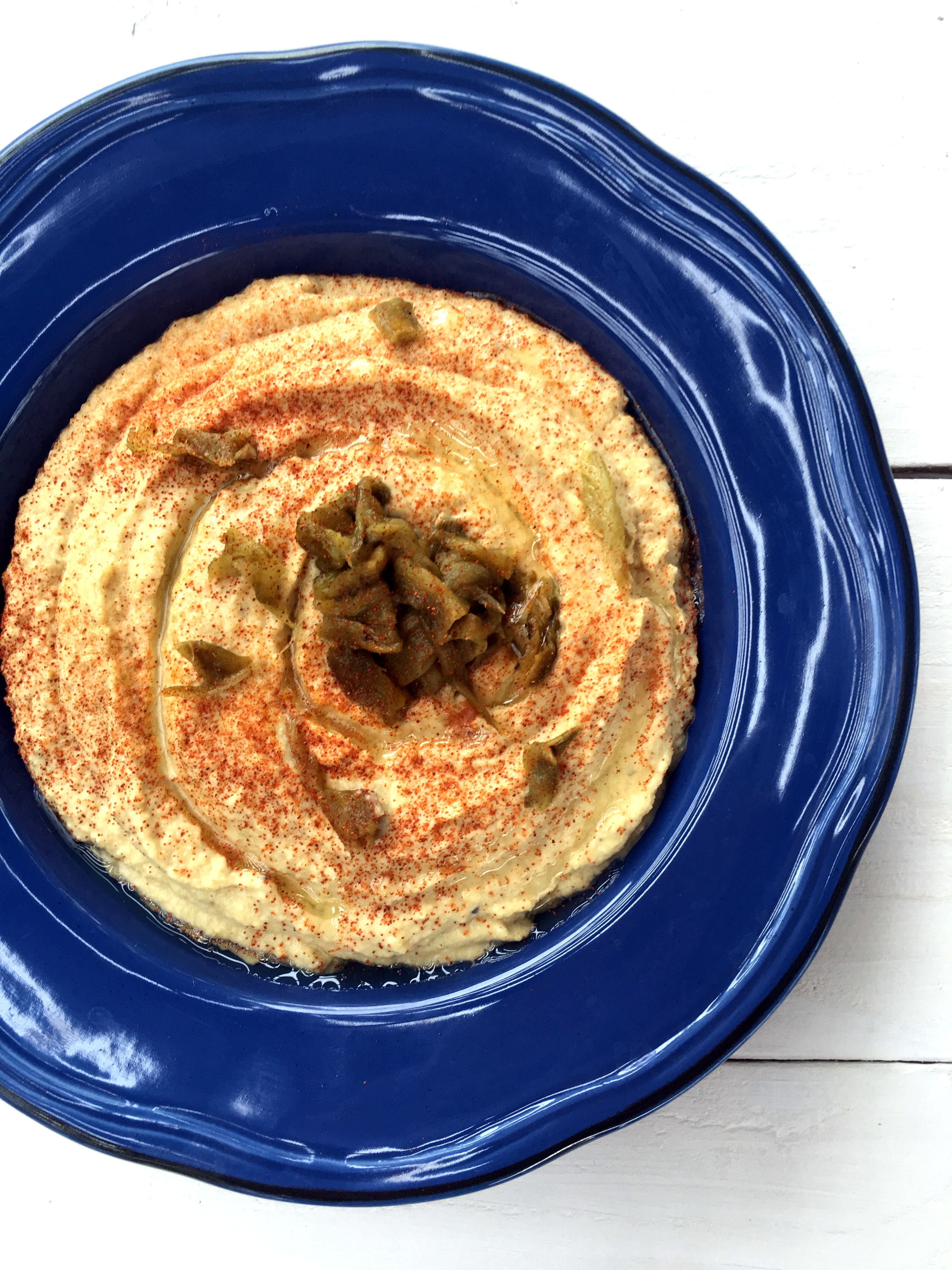 Roasted Hatch Chile Hummus Three Olives Branch