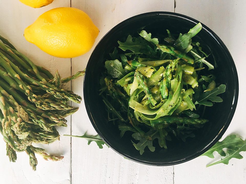 Shaved Asparagus Salad with Lemon Dijon Vinaigrette | Three Olives Branch