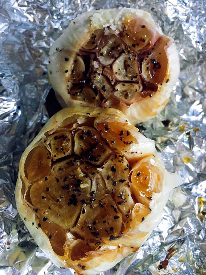 Roasting garlic is an easy way to elevate flavors of any dish and bring out the rich and soft flavors of garlic. Prep in just a couple minutes, throw in the oven to roast, and you have a flavor bomb!