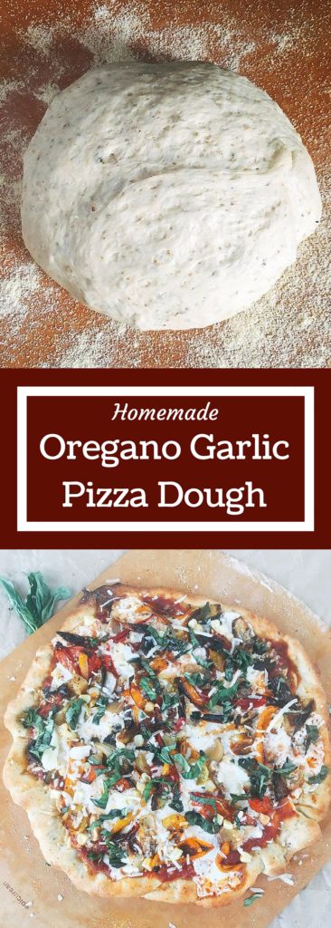 Homemade pizza dough is so easy! Just a few ingredients and minimal kneeding time to get an airy and flavorful pizza crust that you can use with any sauce and topping. You will never want a store bought crust again! Oregano Garlic Pizza Dough | Three Olives Branch