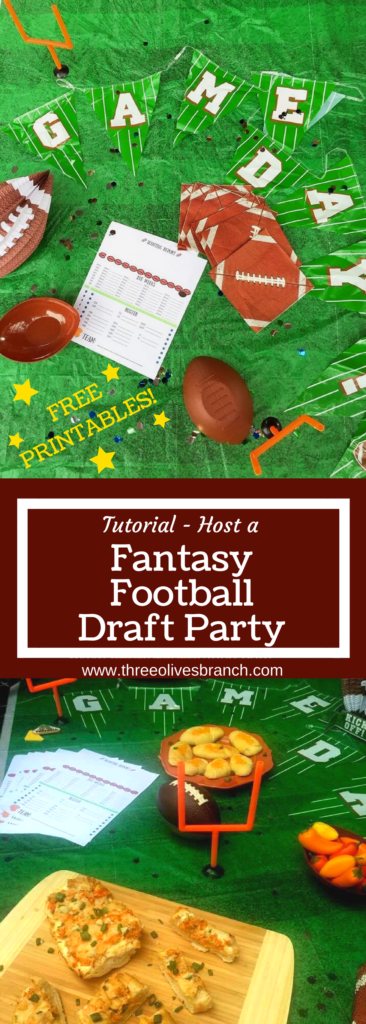 Host a Fantasy Football Draft Party for your league to kick off the American Football season! FREE PRINTABLES included in this tutorial that gets you set up for a competitive season. PLUS Game Day recipes to please the crowd!