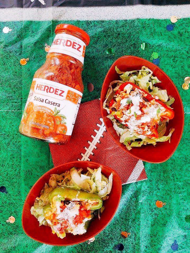 Taco flavors featuring HERDEZ® salsa made healthy in a bell pepper shell. Make in advance for your event and grilled in just 10 minutes! Kid friendly and perfect for the big game. 