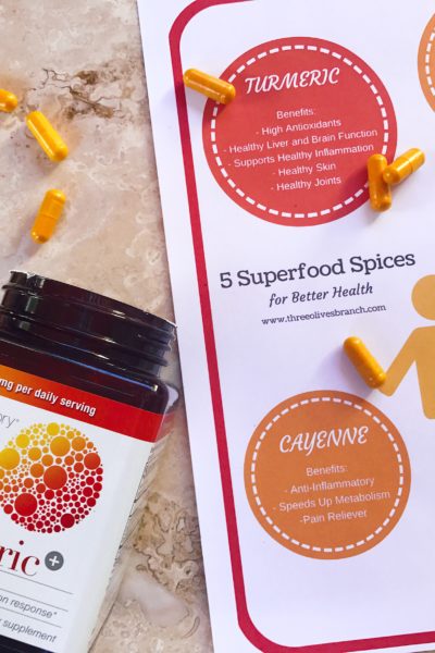 Support a healthy lifestyle with these Five Superfood Spices for Better Health! FREE printable to remind you of these powerhouse spices.