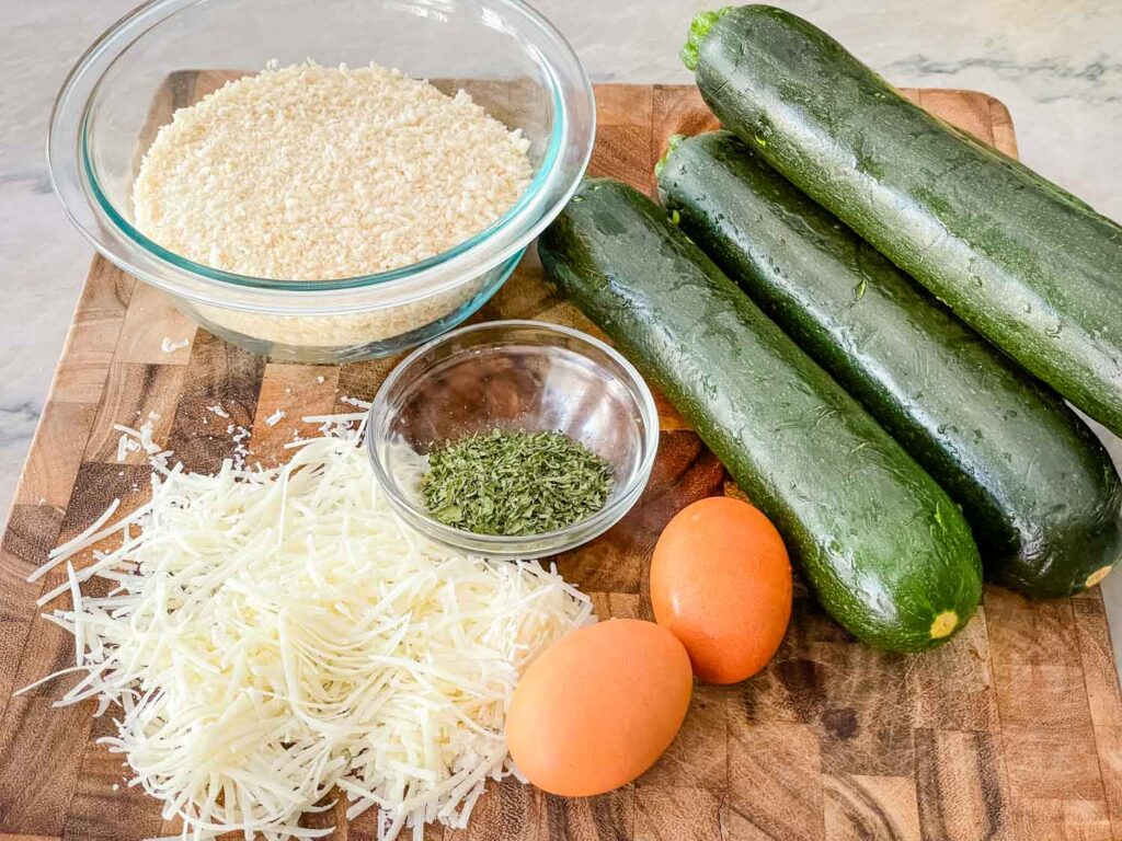 All of the ingredients needed sitting on a cutting board