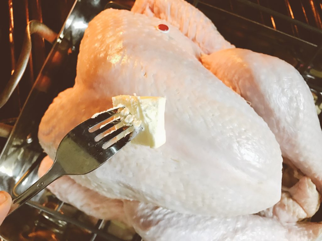 Butter to Prevent Sticking - Some tips and tricks for roasting your Thanksgiving or holiday turkey! Include these tips as you can in your recipe of choice for a flavorful, juicy bird. Tips for a Perfectly Roasted Turkey | Three Olives Branch | www.threeolivesbranch.com