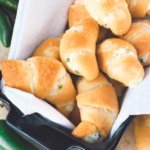 Jalapeno Popper Crescent Rolls in white fabric in a dish
