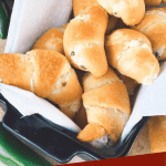 Pin of Jalapeno Popper Crescent Rolls in a basket with title