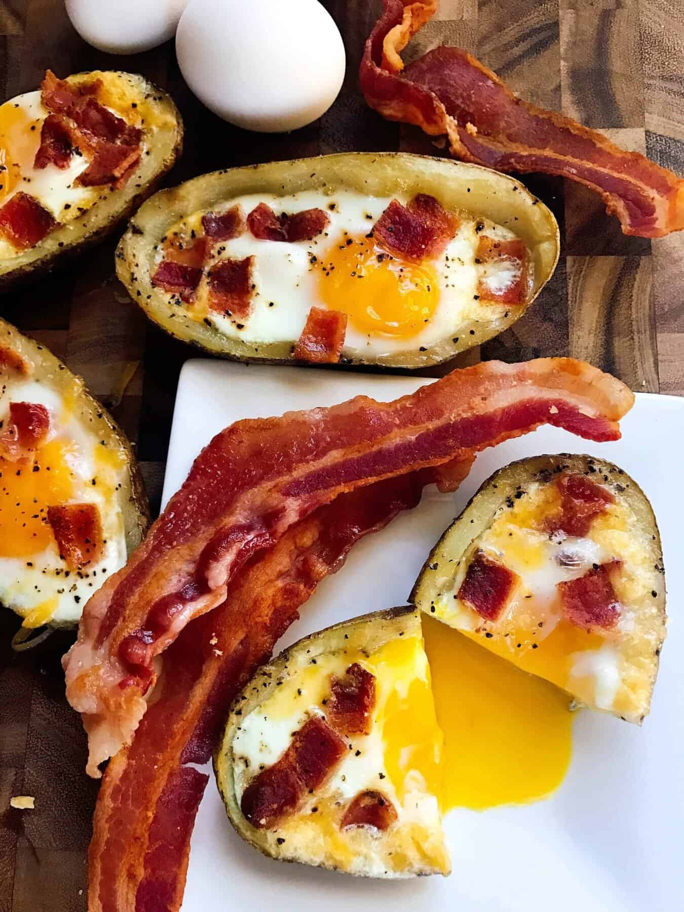 Bacon and Eggs Potato Skins - Three Olives Branch