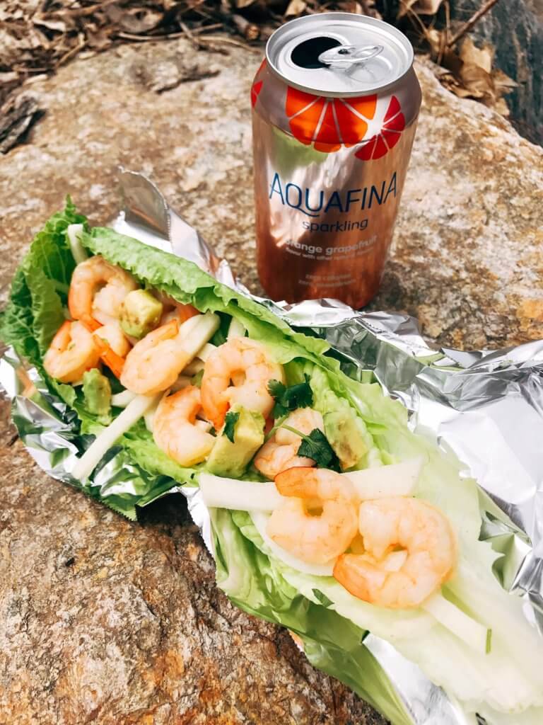 Less than 30 minutes for these simple and fresh shrimp tacos. Perfect for on-the-go food, full of bright and fresh flavors. Shrimp, orange, grapefruit, avocado, and jicama inspired by Aquafina Sparkling Water. A great twist on a seafood taco for Mexican night. Quick and easy to make, perfect for summer. Grapefruit Orange Shrimp Tacos with Jicama Slaw | Three Olives Branch | www.threeolivesbranch.com