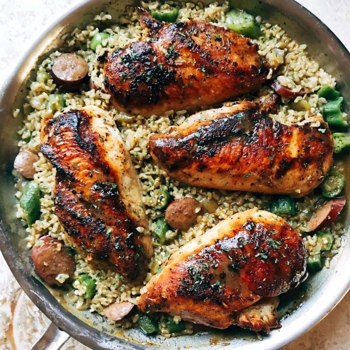 Blackened Cajun Chicken with Gumbo Rice - Three Olives Branch