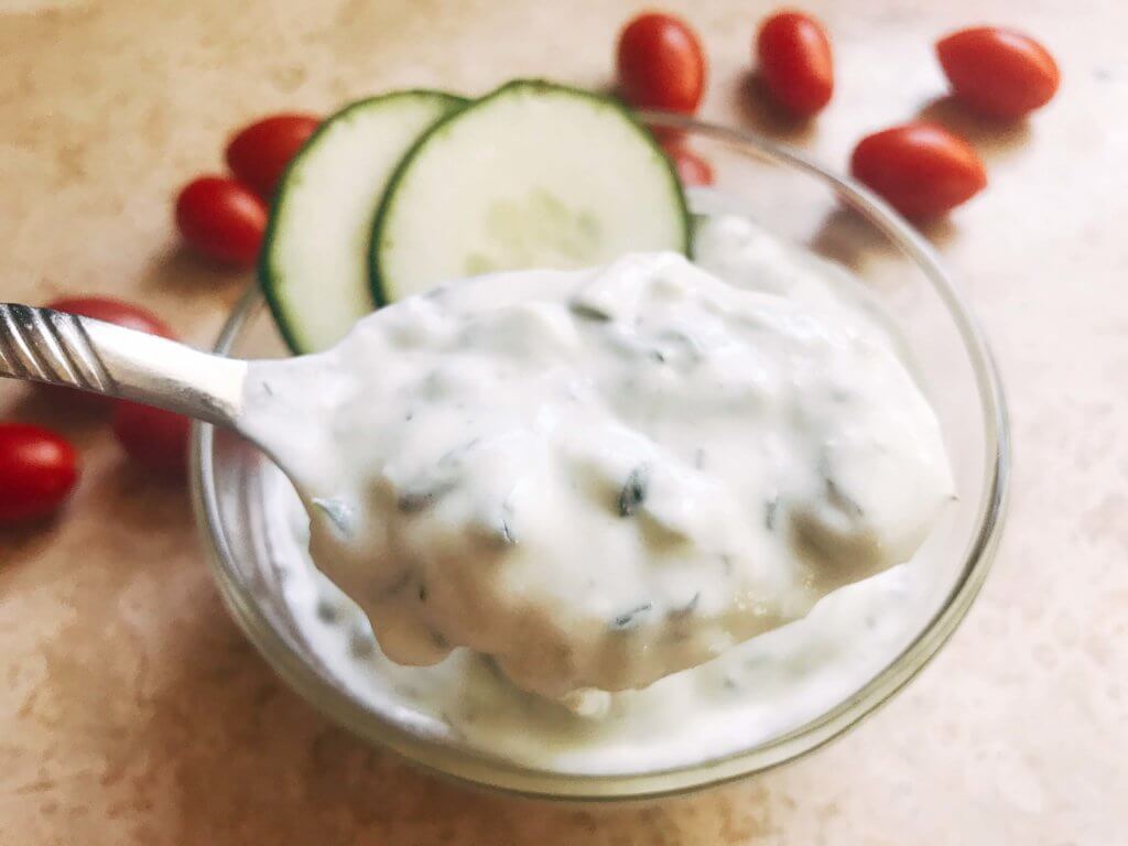 Greek Tzatziki Yogurt Sauce Three Olives Branch