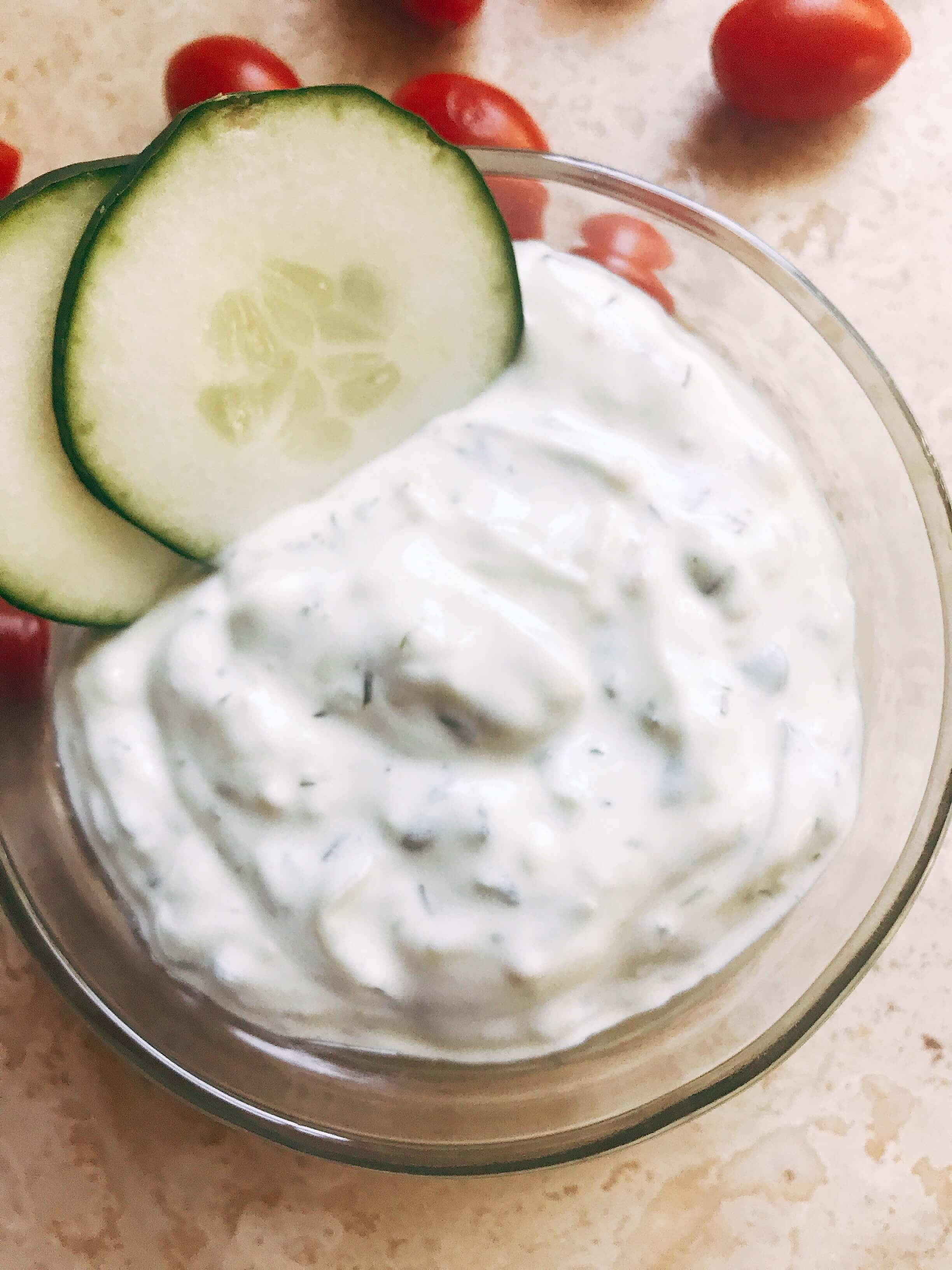 Greek Tzatziki Yogurt Sauce - Three Olives Branch