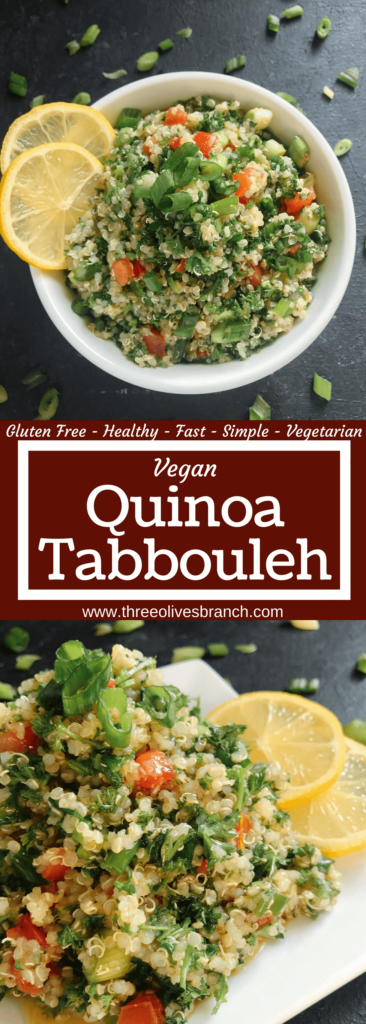 Vegan Quinoa Tabbouleh - Three Olives Branch