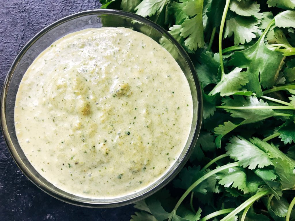 A quick and easy medium-spicy sauce perfect for Mexican recipes. Roasted poblanos and lime make a flavorful, sauce for enchiladas, burritos, tacos, and more. Vegetarian, low carb keto, and gluten free. Creamy Roasted Poblano and Lime Enchilada Sauce #mexicanfood #enchiladas #poblanos #verdesauce