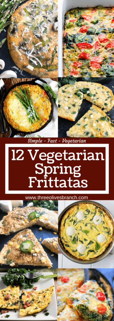 12 Vegetarian Spring Frittatas - Quick and simple to make, frittatas are a great way to elevate brunch or breakfast. Perfect for hosting and holidays like Easter. 12 Vegetarian Spring Frittatas | Three Olives Branch | www.threeolivesbranch.com