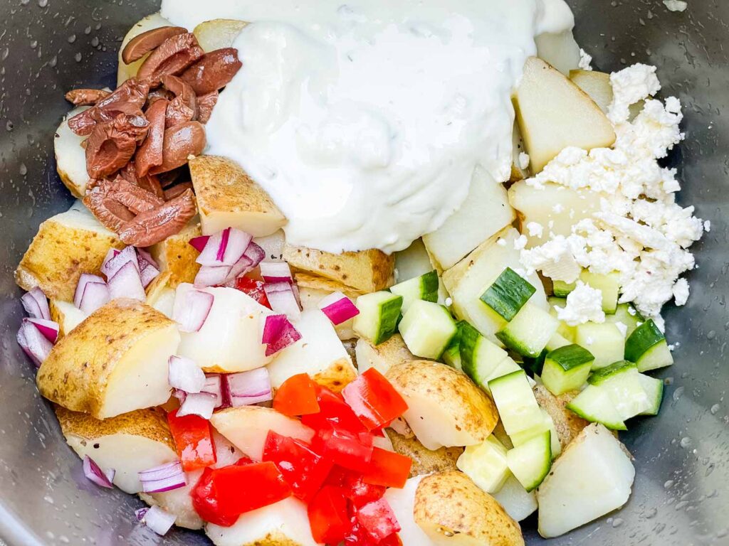 All ingredients in a bowl before being mixed