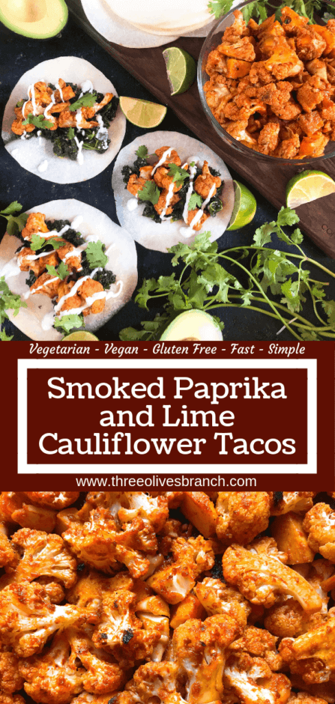 Simple and easy roasted cauliflower taco recipe seasoned with smoked paprika, lime, and Mazola corn oil. Vegetarian, vegan, low carb keto, and gluten free (gf). Fresh and simple Mexican recipe. Smoked Paprika and Lime Cauliflower Tacos #tacotuesday #mexicanrecipes #MakeItMazola #simpleswap #ad