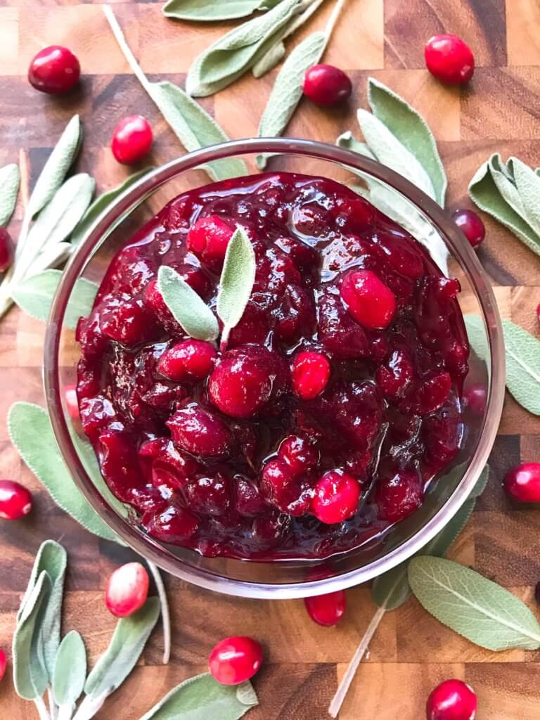 Ready in just 15 minutes, a quick and easy cranberry sauce recipe. Simple to make in advance. Rosemary Cabernet Wine Cranberry Sauce is vegetarian, vegan, gluten free, dairy free, and allergy free. #cranberrysauce #thanksgivingrecipes #holidayrecipes #christmasrecipes 