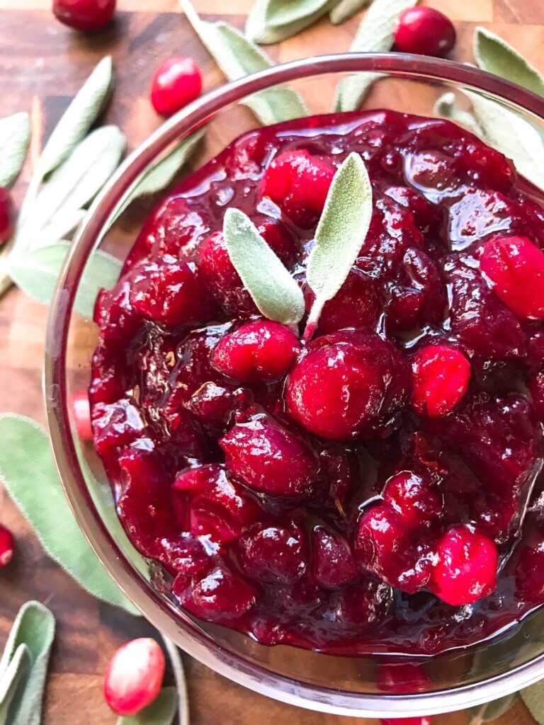 Ready in just 15 minutes, a quick and easy cranberry sauce recipe. Simple to make in advance. Rosemary Cabernet Wine Cranberry Sauce is vegetarian, vegan, gluten free, dairy free, and allergy free. #cranberrysauce #thanksgivingrecipes #holidayrecipes #christmasrecipes 