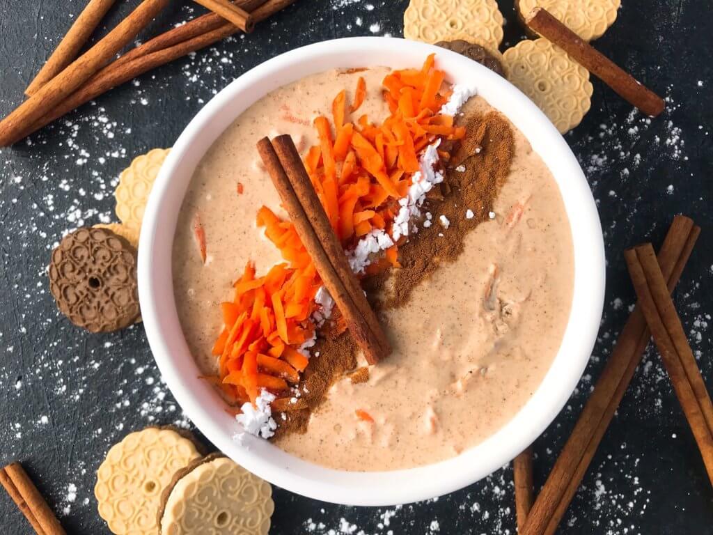 Simple and easy Carrot Cake Cream Cheese Dip recipe ready in 5 minutes. Fast spring or Easter dessert that is vegetarian and gluten free. #easterrecipes #easterdessert #carrotcake