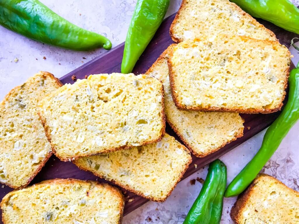 Hatch Green Chile Cheddar Cornbread Three Olives Branch