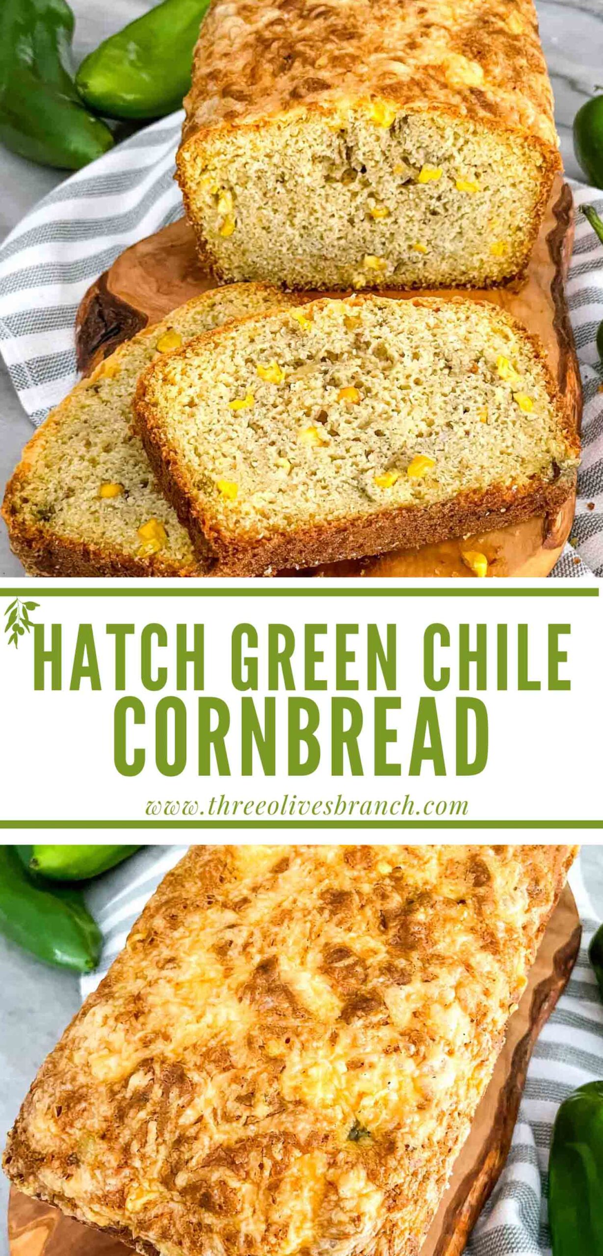 Hatch Green Chile Cheddar Cornbread Three Olives Branch