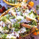 Keto Low Carb Cheesy Chicken Pesto Spaghetti Squash