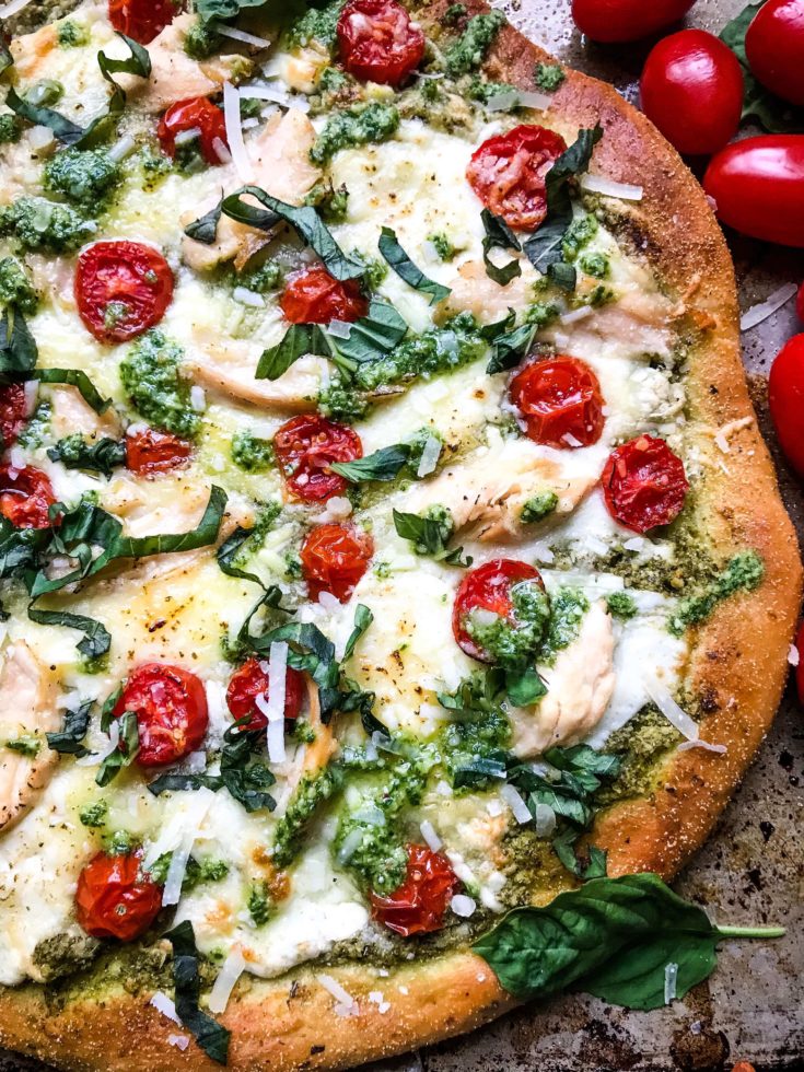 Caprese Chicken Pesto Pizza Story