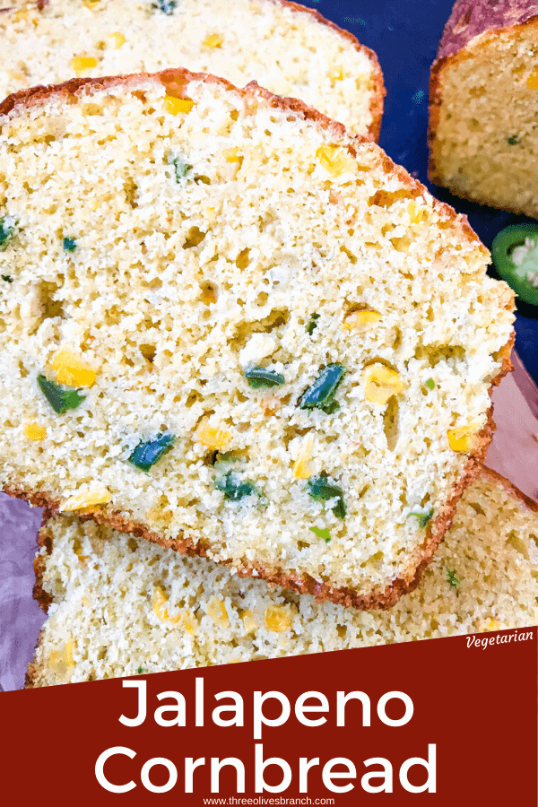 Jalapeno Cornbread is a quick bread recipe filled with peppers, corn, and cheese. Great side dish for BBQ or southern food. #jalapenopopper #cornbread