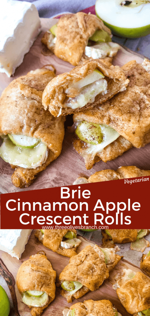 Cinnamon Apple Brie Crescent Rolls are a cheese crescent roll recipe filled with sliced apples, cinnamon, and brie cheese. Fast and easy sweet bread recipe. #crescentrolls #cheesycrescentrolls #cinnamonapple