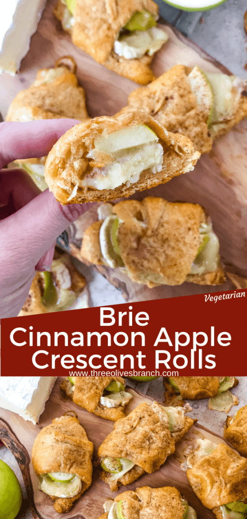 Cinnamon Apple Brie Crescent Rolls are a cheese crescent roll recipe filled with sliced apples, cinnamon, and brie cheese. Fast and easy sweet bread recipe. #crescentrolls #cheesycrescentrolls #cinnamonapple