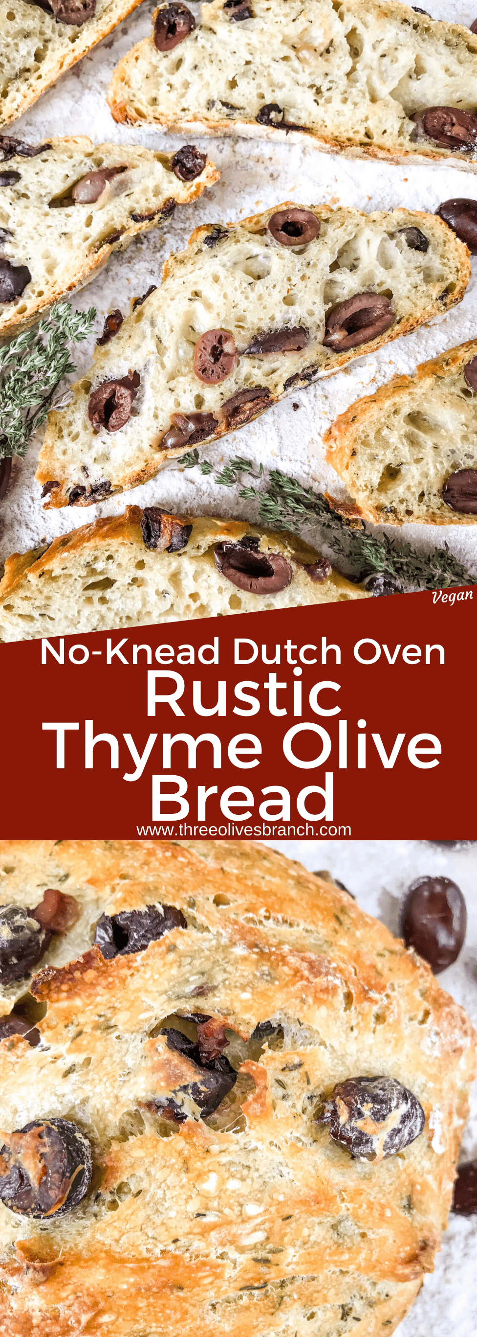 Dutch Oven No Knead Rustic Thyme Olive Bread Three Olives Branch