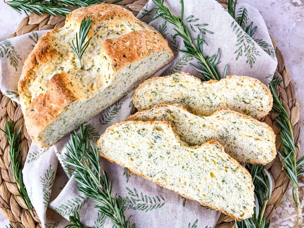 Irish Herb Cheddar Soda Bread Mini Loaf recipe is a simple no yeast cheese bread for St Patrick's Day. An easy homemade bread recipe. #irishbread #sodabread #homemadebread #noyeastbread