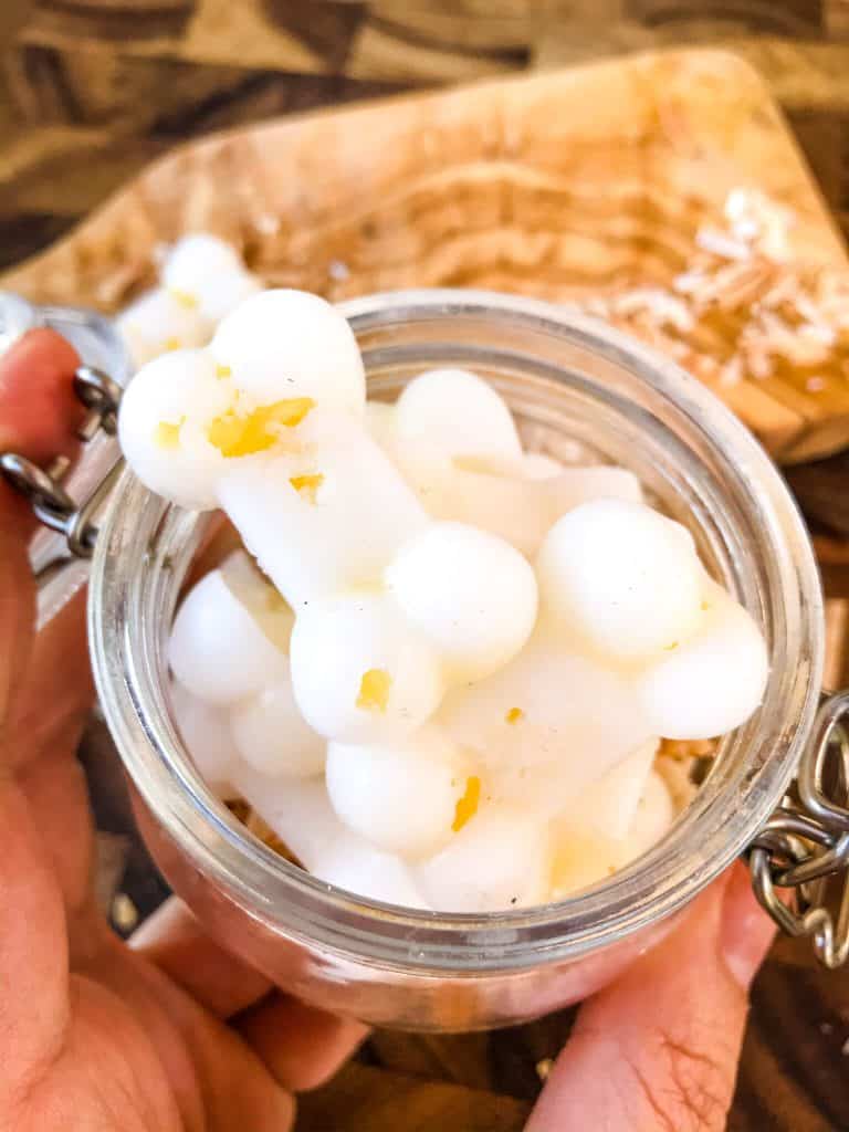 Frozen Pina Colada Dog Treats are a simple, healthy, easy DIY homemade dog treat recipe made with pineapple, coconut, and coconut oil which is great for their fur and skin. Check with your vet for any concerns. #homemadedogtreats #coconutoil #diydogtreats