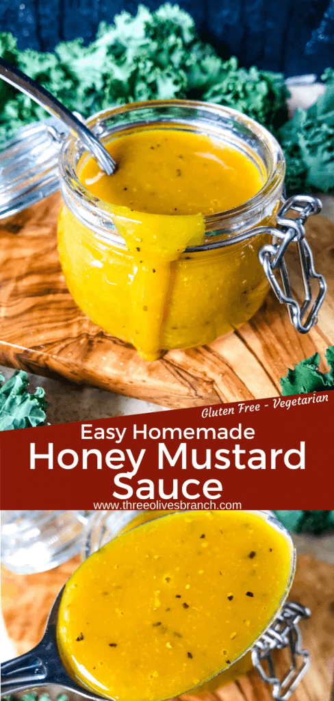 Easy Homemade Honey Mustard Sauce is a simple mustard sauce made with 5 ingredients in 5 minutes. A great condiment for any meat, bread, or vegetable and grilling BBQ season. #honeymustard #dippingsauce #mustardsauce