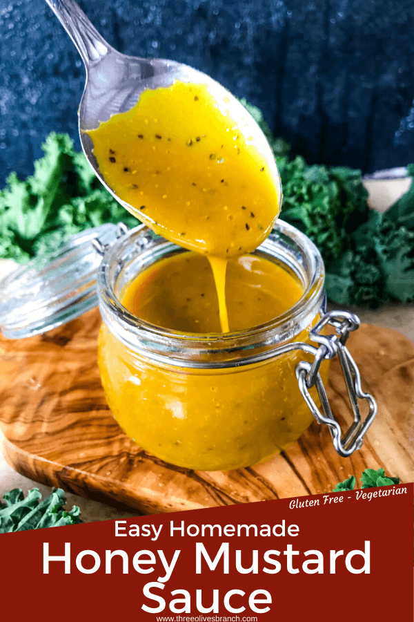 Easy Homemade Honey Mustard Sauce is a simple mustard sauce made with 5 ingredients in 5 minutes. A great condiment for any meat, bread, or vegetable and grilling BBQ season. #honeymustard #dippingsauce #mustardsauce
