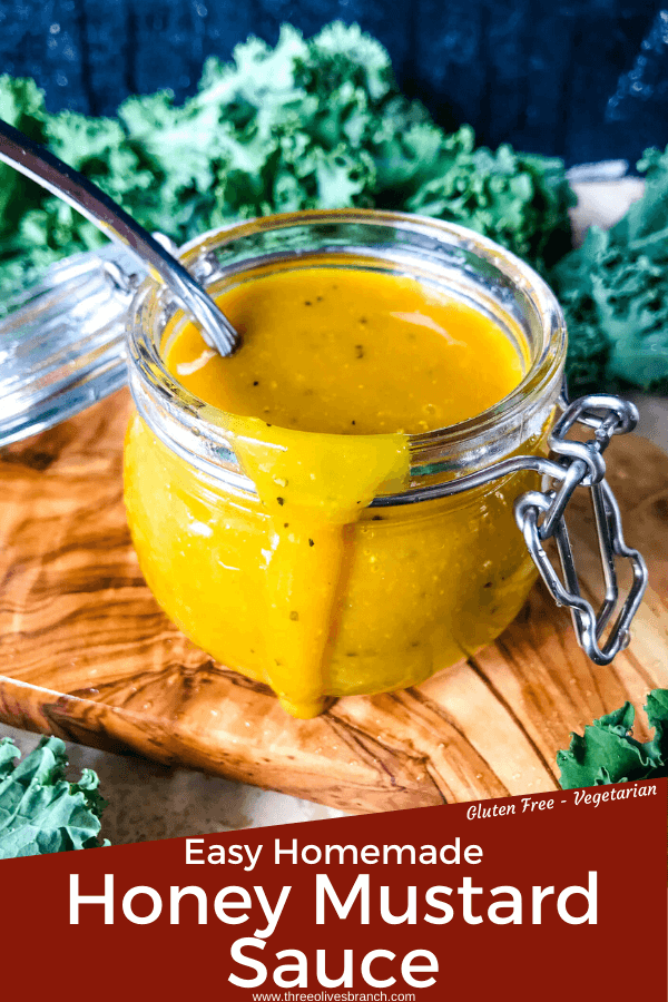 Easy Homemade Honey Mustard Sauce is a simple mustard sauce made with 5 ingredients in 5 minutes. A great condiment for any meat, bread, or vegetable and grilling BBQ season. #honeymustard #dippingsauce #mustardsauce