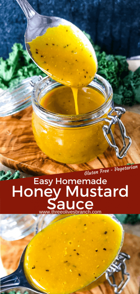 Easy Homemade Honey Mustard Sauce is a simple mustard sauce made with 5 ingredients in 5 minutes. A great condiment for any meat, bread, or vegetable and grilling BBQ season. #honeymustard #dippingsauce #mustardsauce