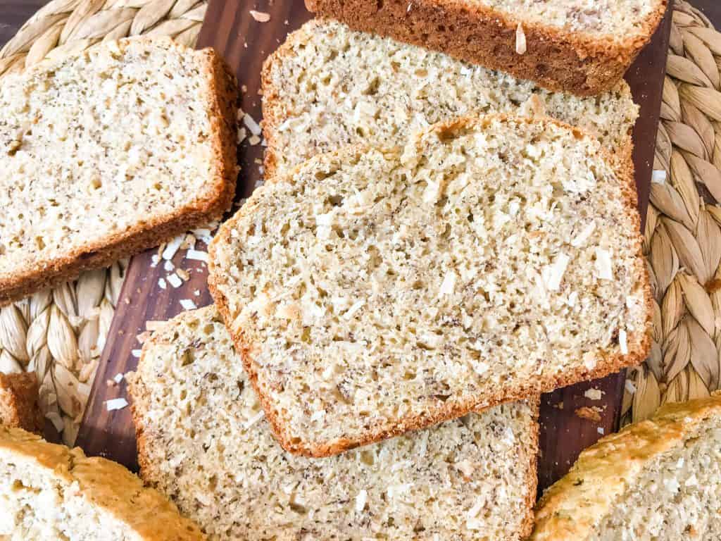 Slices of coconut bread piled up