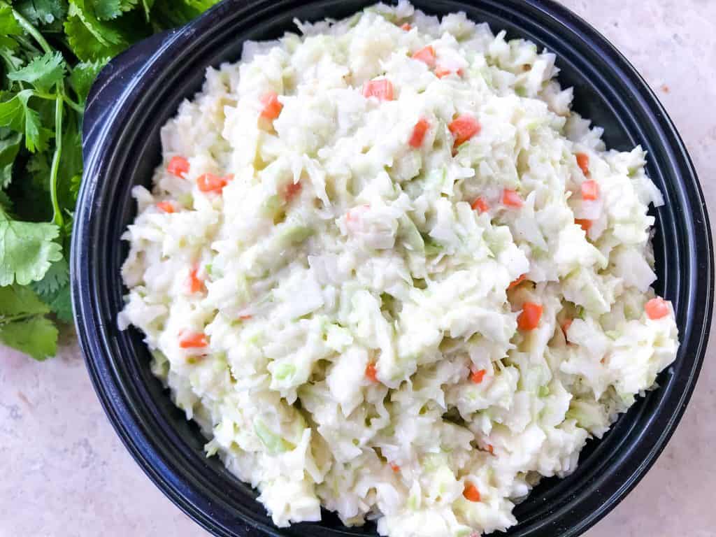 Authentic Copycat Chick-fil-A Cole Slaw recipe from the restaurant. The real recipe! An easy coleslaw for any summer BBQ grilling or southern food meal. Cabbage and carrot in a mayonnaise dressing recipe. Gluten free, vegetarian. #copycatrecipes #coleslaw #bbqsidedishes