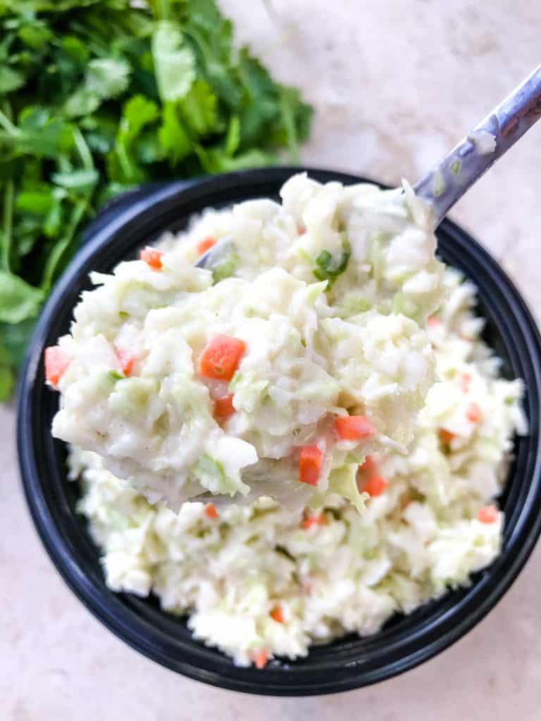 Authentic Copycat Chick-fil-A Cole Slaw recipe from the restaurant. The real recipe! An easy coleslaw for any summer BBQ grilling or southern food meal. Cabbage and carrot in a mayonnaise dressing recipe. Gluten free, vegetarian. #copycatrecipes #coleslaw #bbqsidedishes