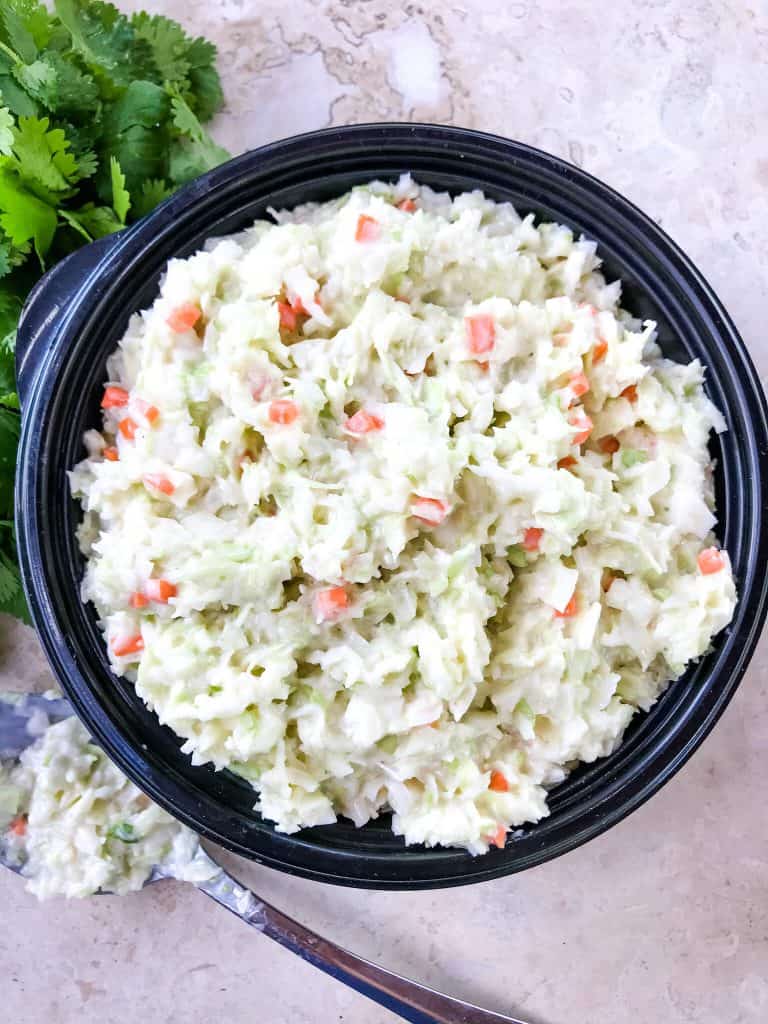 Authentic Copycat Chick-fil-A Cole Slaw recipe from the restaurant. The real recipe! An easy coleslaw for any summer BBQ grilling or southern food meal. Cabbage and carrot in a mayonnaise dressing recipe. Gluten free, vegetarian. #copycatrecipes #coleslaw #bbqsidedishes