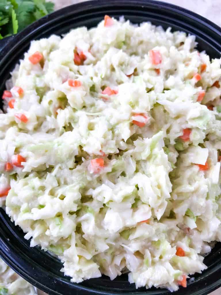 Authentic Copycat Chick-fil-A Cole Slaw recipe from the restaurant. The real recipe! An easy coleslaw for any summer BBQ grilling or southern food meal. Cabbage and carrot in a mayonnaise dressing recipe. Gluten free, vegetarian. #copycatrecipes #coleslaw #bbqsidedishes