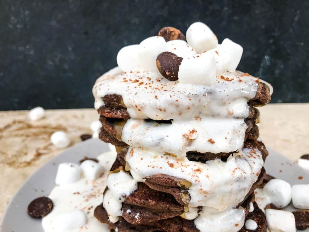 Horizontal photo of Hot Chocolate Pancakes