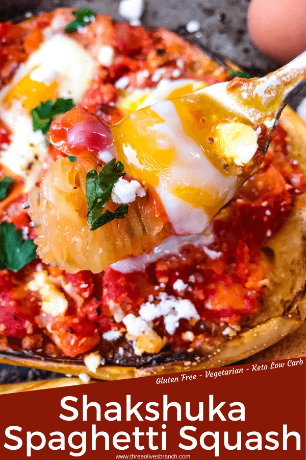 Pin image for Shakshuka Spaghetti Squash with title at bottom