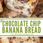 Long pin for Chocolate Chip Banana Bread with title